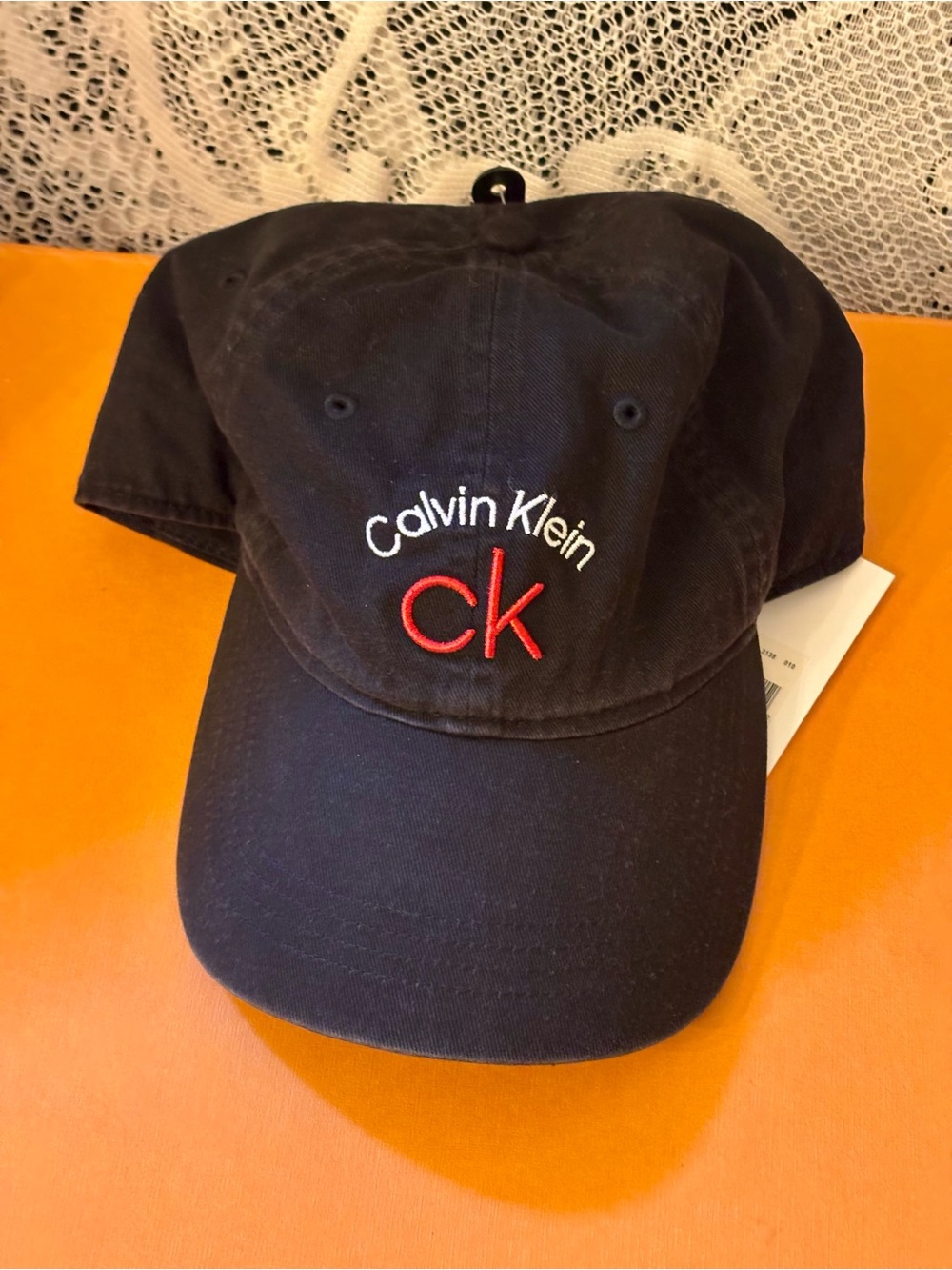 NWT Calvin Klein Adults Black Hat with Red CK Embroidery